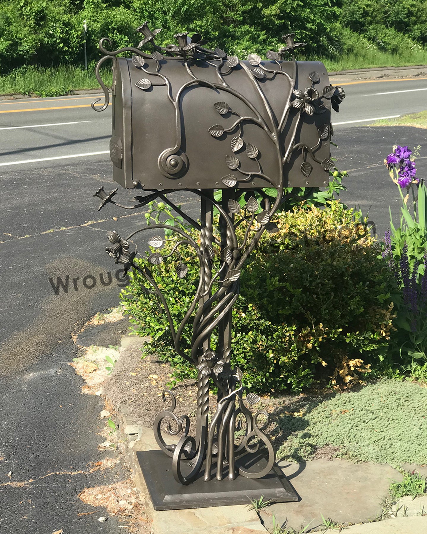 Wrought Iron Mailbox Stands Scrolled Iron Mailbox Accessory Kit For
