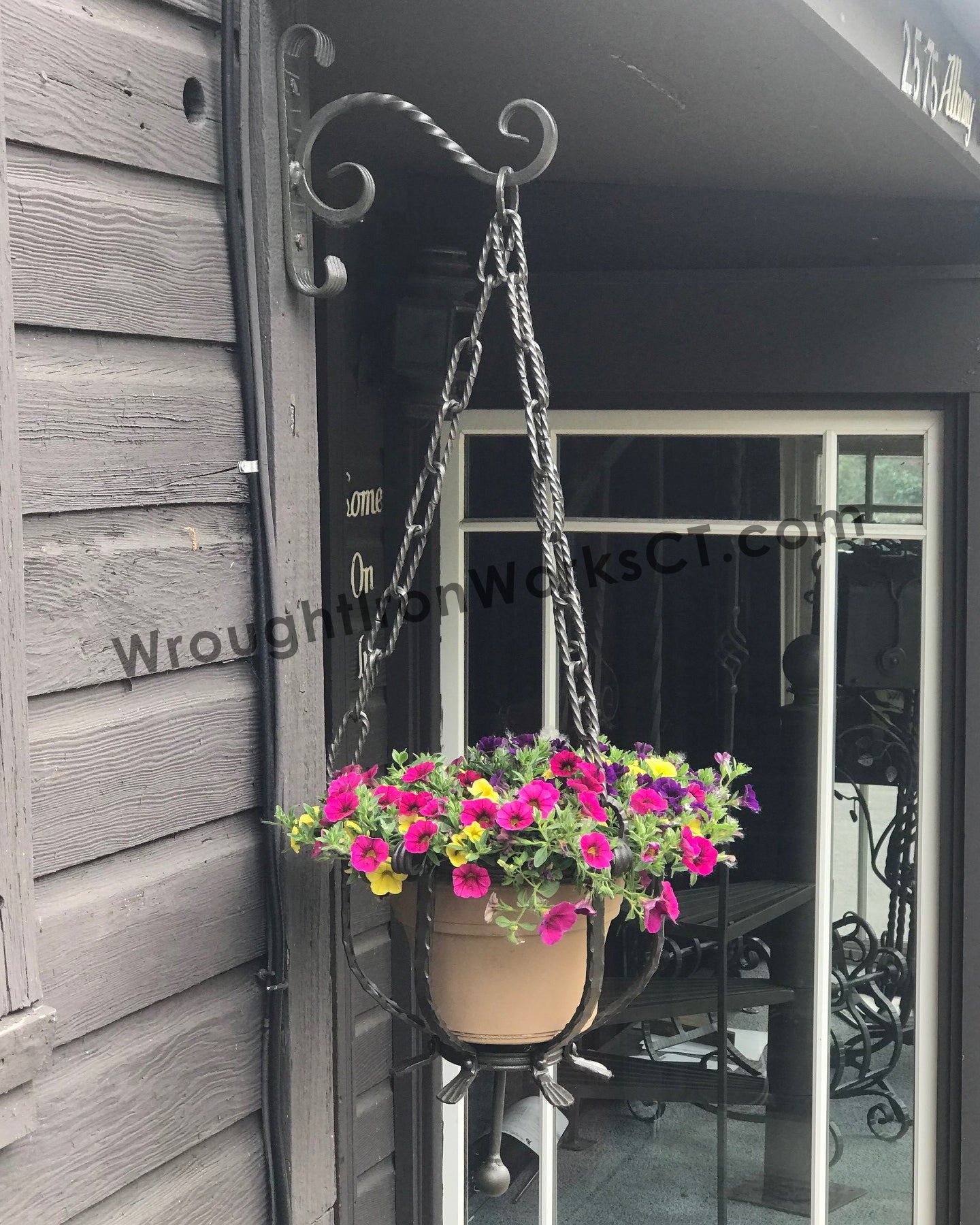 wrought iron hanging plant baskets Wrought Iron Hanging Plant Basket – Wrought Iron Works