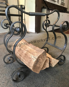 Wrought Iron Firewood Rack with Handle